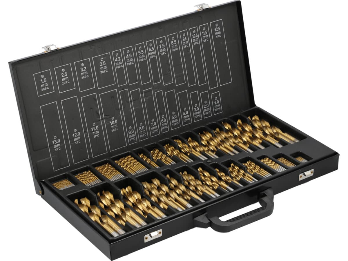 Свердла по металу YATO: HSS, Ø= 1-13 мм. покриті титаном у футлярі, 300 шт. [4]