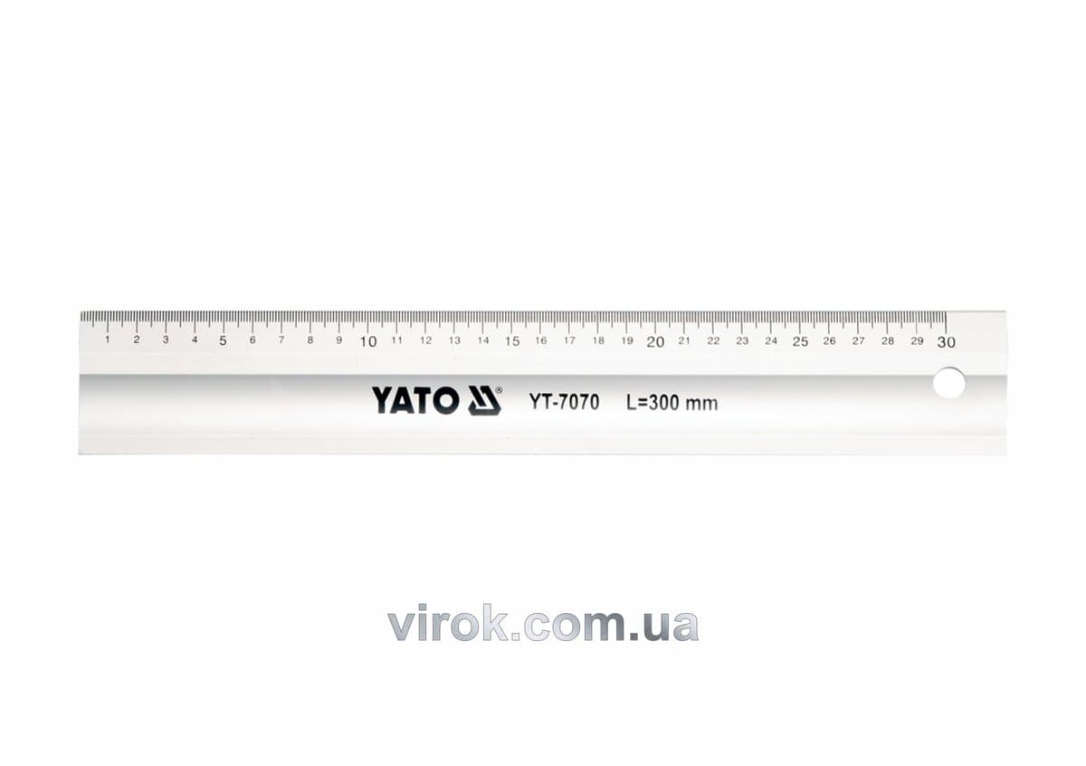 Лінійка алюмінієва YATO : L= 300 мм [25/100]