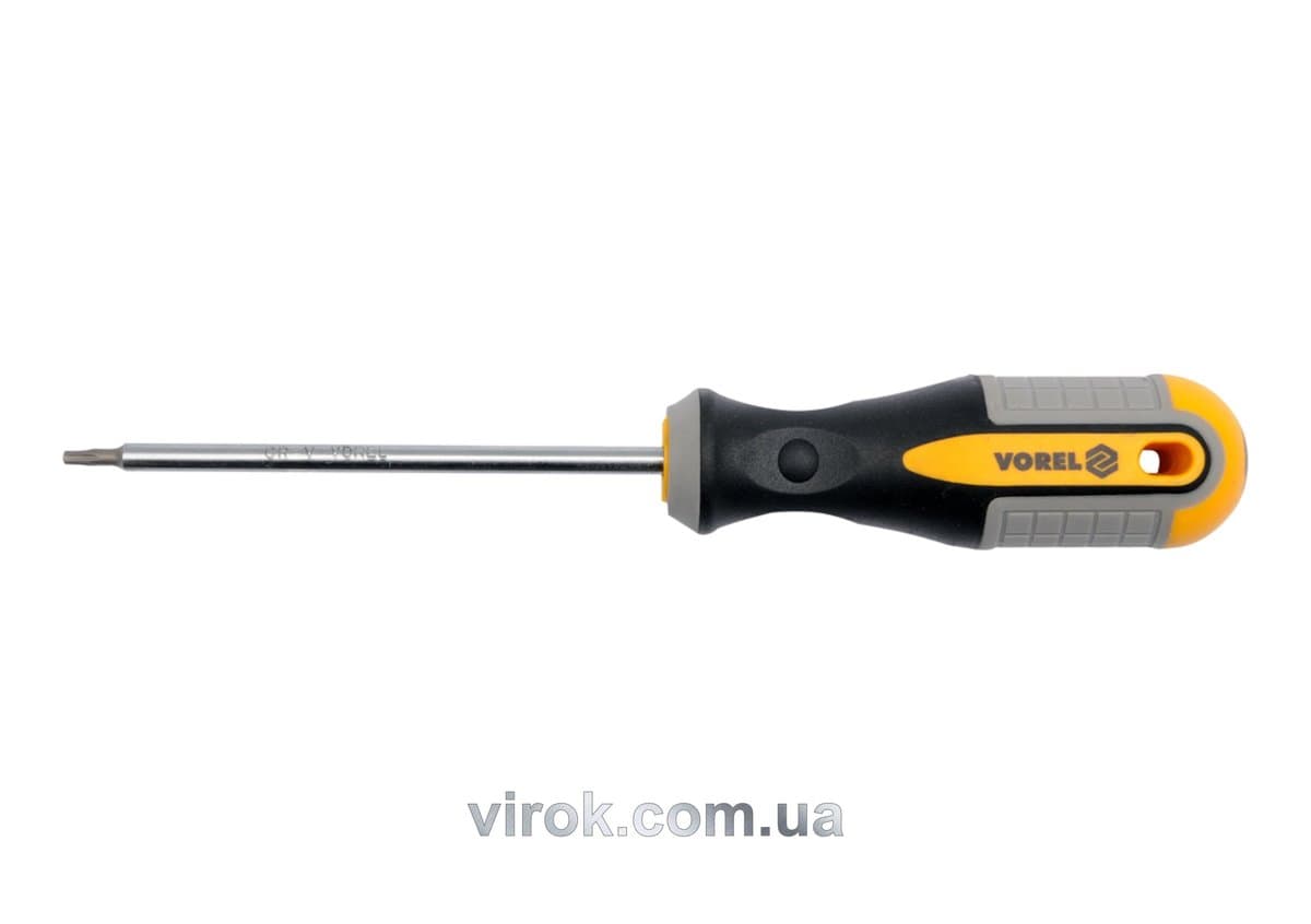 Викрутка зіркова VOREL : TORX-Security Т15 х 100 мм. CrV [12/60/240]