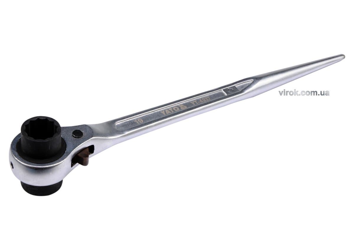 Ключ торцевий YATO з тріщаткою : M= 19x22 мм, L= 315 мм [2/40]