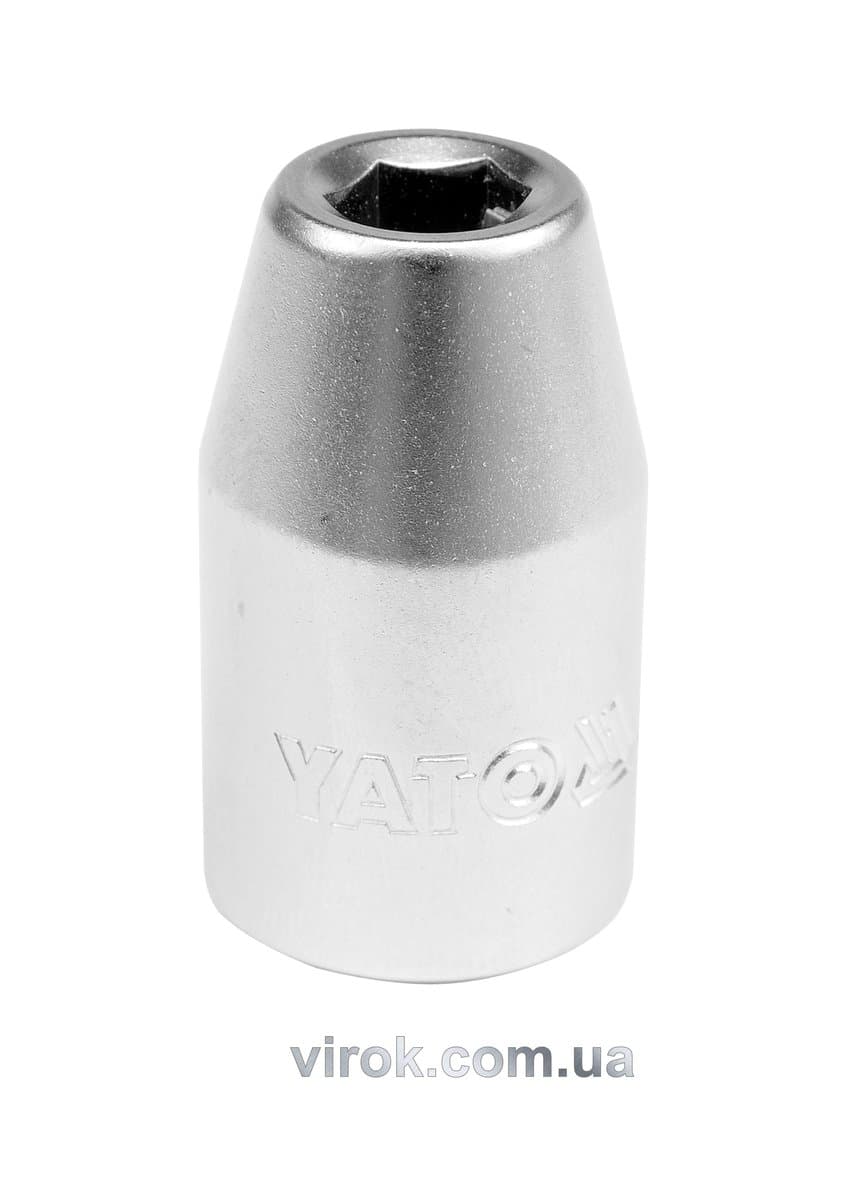 Перехідник для насадок викруткових YATO : квадрат 1/2"(F) - HEX= M8 мм(M), L= 38 мм [10/150/300]