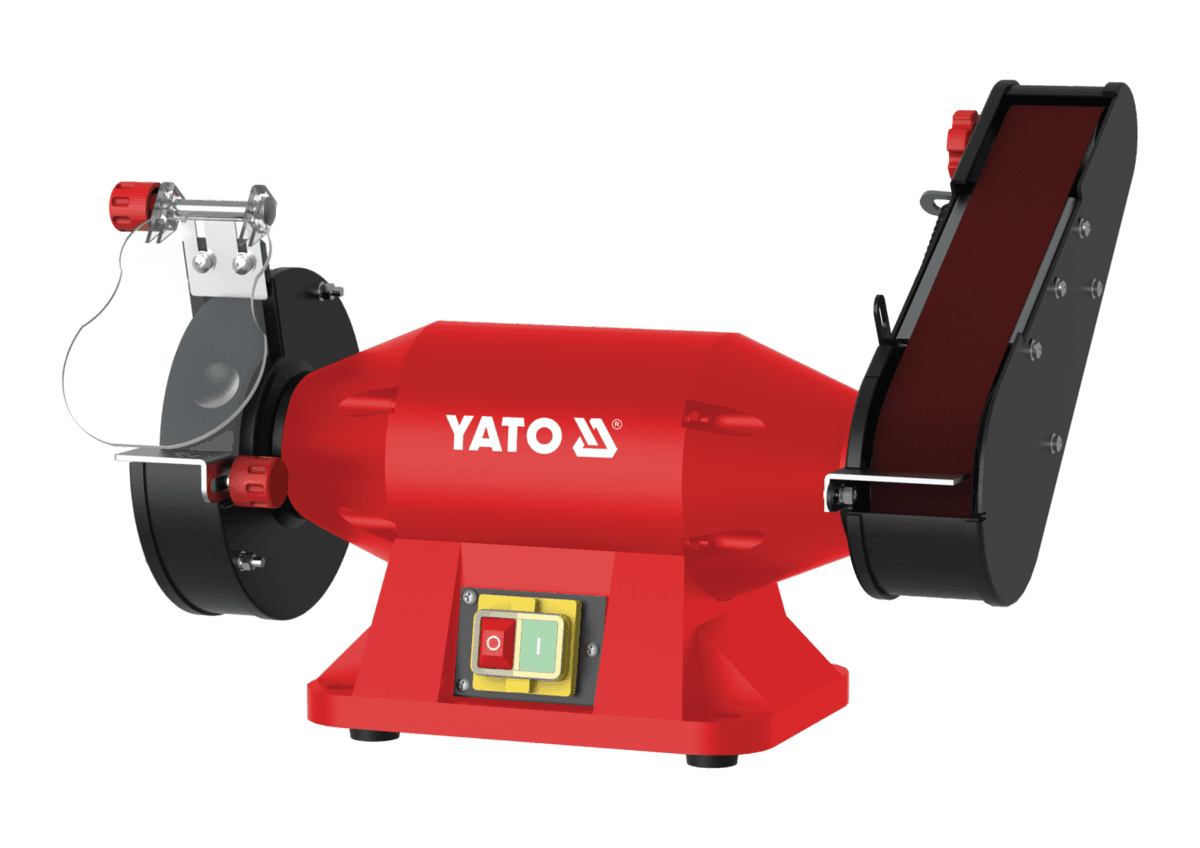 Точильний верстат з пасом YATO від ел-мережі 230 В, 520Вт, диск Ø= 150/25х 32 мм, пас- 50х686 мм [1]