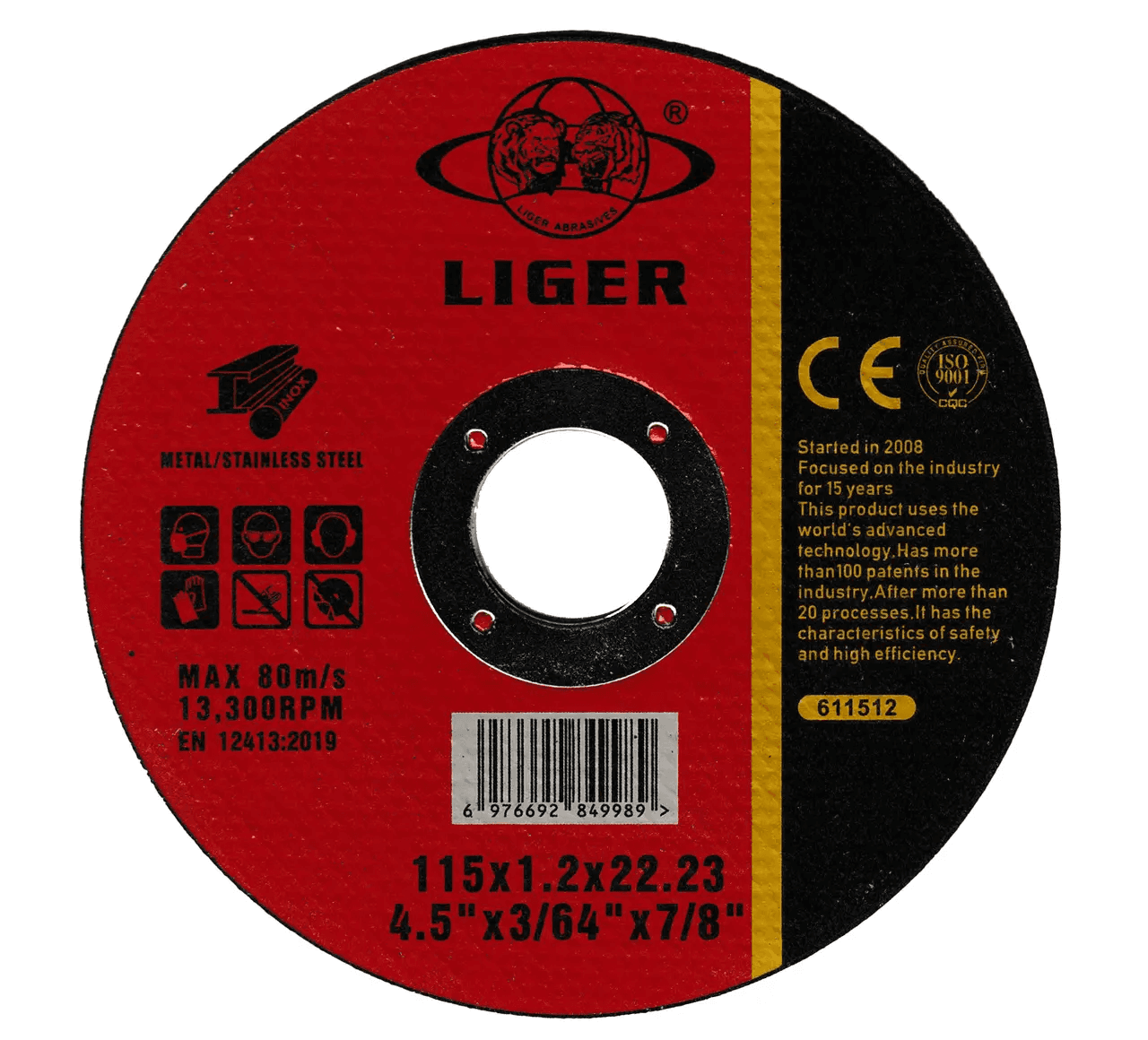 Відрізний диск LIGER Red для металу 115 x 1.2 x 22 мм