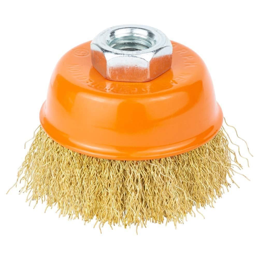 SIGMA Щітка для металу дротяна торцева (чашка) Ø65мм М14×2мм  (латунь) Grad