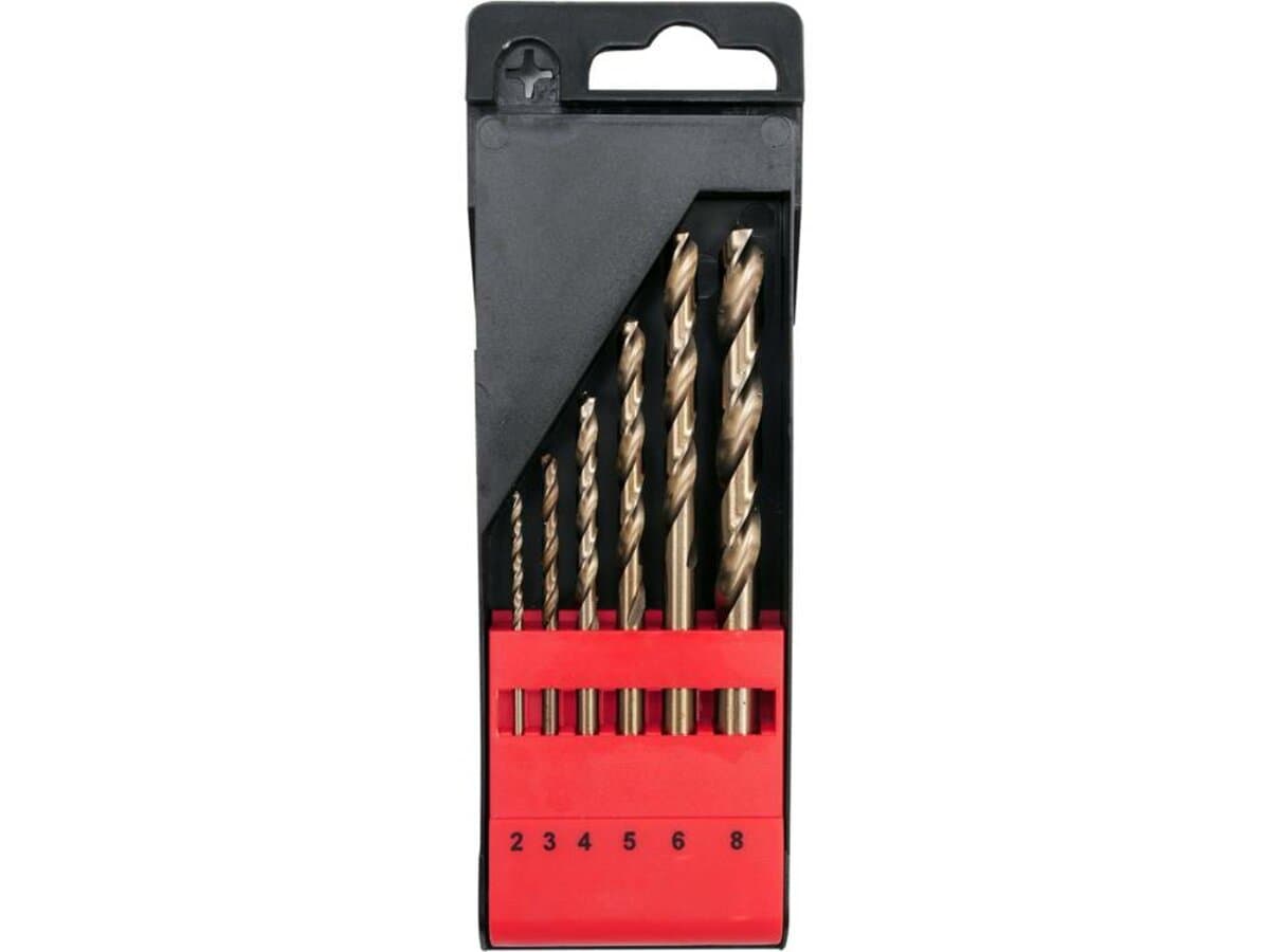 Свердла по металу кобальтові YATO: Co-HSS, Ø= 2, 3, 4, 5, 6, 8 мм, 6 шт [15/60]