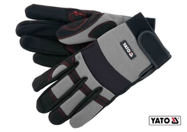 Рукавиці робочі з застібкою-липучкою YATO : штучна шкіра + синтетична тканина, розмір 9 [12/72]