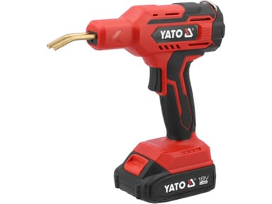 Паяльник для пластика YATO акумул. Li-Ion 18 В 2 АГод, 60 Вт, макс. t= 500ºC у футлярі з обладнанням