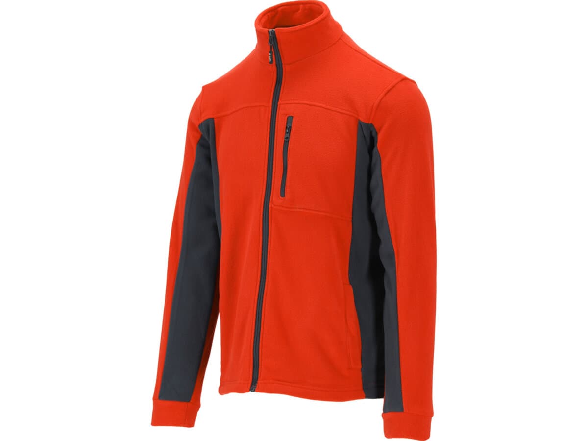 Кофта флісова утеплена робоча з поліестеру YATO розмір L, червоно-чорна, 3 кишені [10]