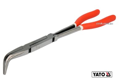 Щипці вигнуті під 90° подовжені з 2 шарнірами YATO : L= 330 мм, HRC 50, Cr-V [5]