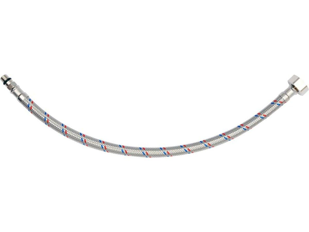 Шланг водопровідний з опліткою з нерж сталі FALA l= 400мм Ø= 8/12, з'єдн F-1/2" х M-M10x1- 17мм 1МПа