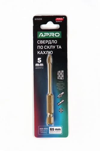Свердло по склу і кахлю 4 грані HEX 5мм PRO APRO