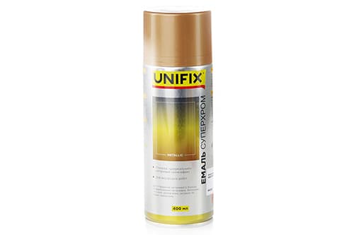 Емаль акрилова Суперхром з дзеркальним ефектом Золото 400мл UNIFIX