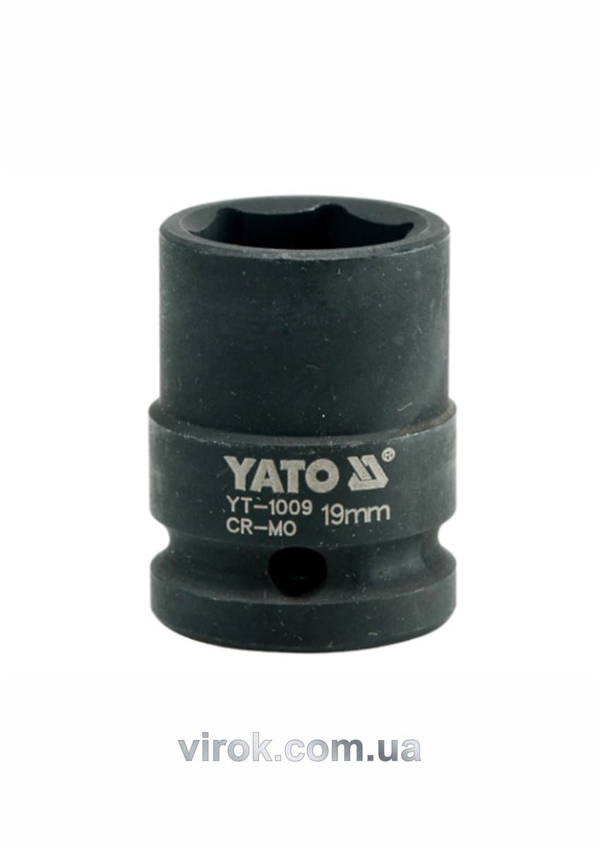 Головка торцева ударна 6-гранна YATO : квадрат 1/2", М= 19 мм, L= 39 мм [40/160]