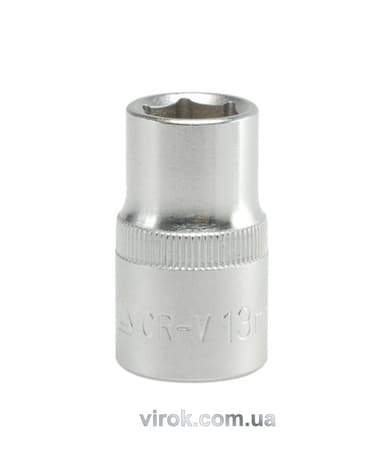 Головка торцева 6-гранна YATO : квадрат 1/2", М= 13 мм, L= 38 мм [12/120/240]