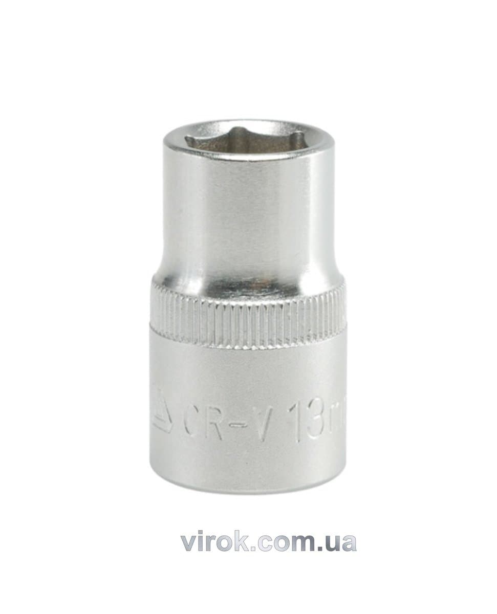 Головка торцева 6-гранна YATO : квадрат 1/2", М= 13 мм, L= 38 мм [12/120/240]