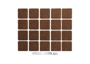 Протектор самоклеючий повстяний VOREL, 20х20мм, набір 20шт. [60/720]
