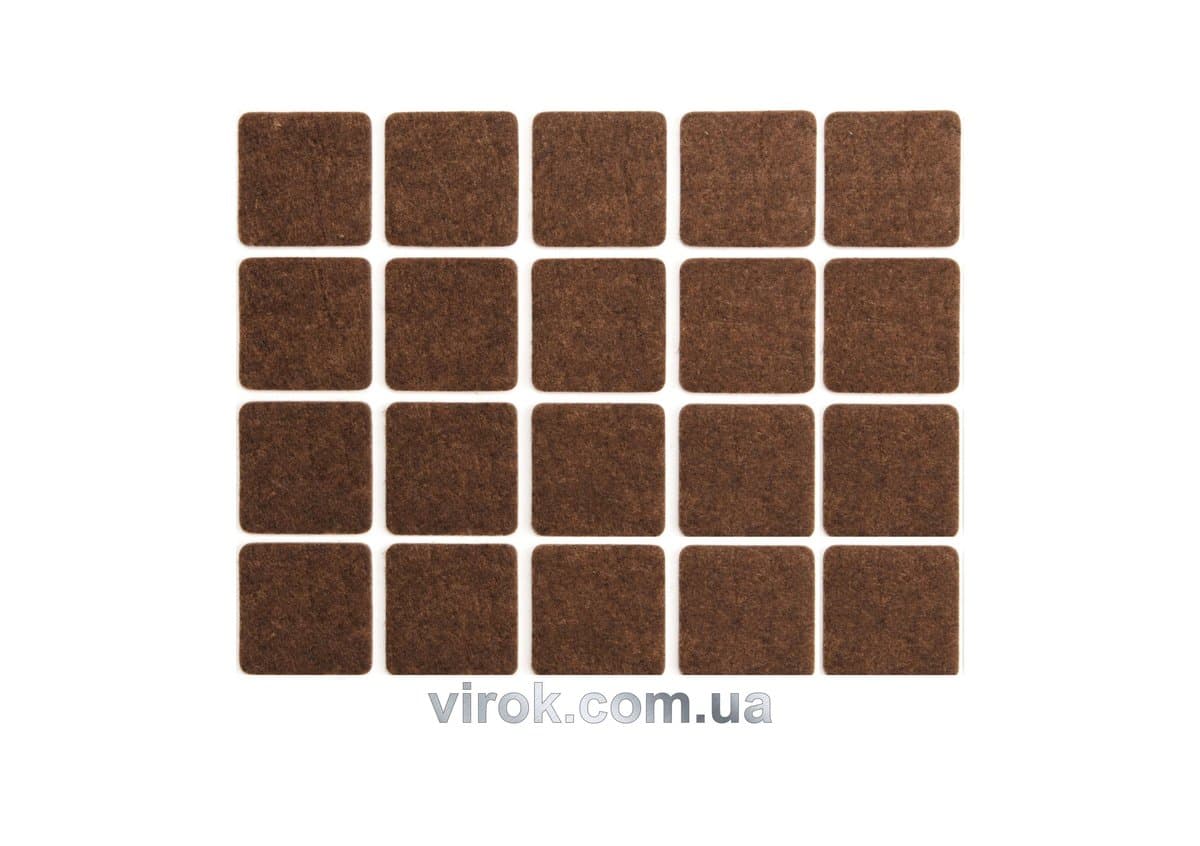 Протектор самоклеючий повстяний VOREL, 20х20мм, набір 20шт. [60/720]