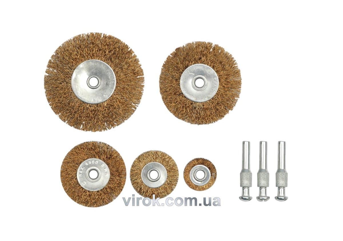 Щітка - крацовка VOREL , Набір плоских 5шт. [20/120]