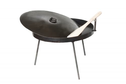 Сковорода туристична з бортом 30мм, кришкою та чохлом, 400мм товщина 4мм СИЛА