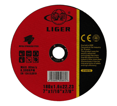 Відрізний диск LIGER Red для металу 180 x 1.6 x 22 мм