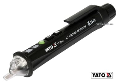 Індикатор напруги мережі індуктивний безконтактн YATO: 12/48-1000 В, з ліхтарем, живл. 2 х ААА [120]