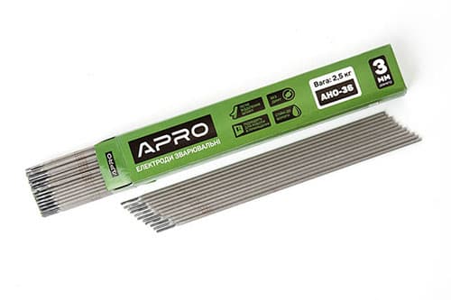 Електроди зварювальні АНО-36 2,5кг 3мм APRO