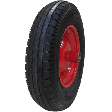 Колесо пневматичне 4х8 без віськи 20мм 4PR Червоний диск, КВІТКА PRO