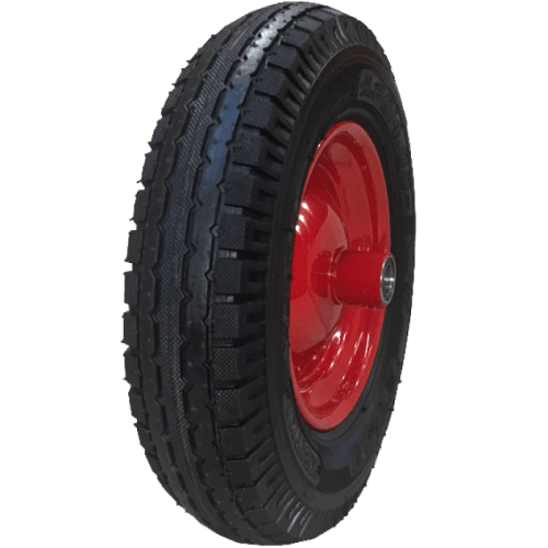 Колесо пневматичне 4х8 без віськи 20мм 4PR Червоний диск, КВІТКА PRO