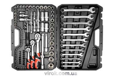 Набір головок торцевих YATO : квадрат 1/2", 3/8", 1/4" з інструментами, насадками. 111 шт. [2]