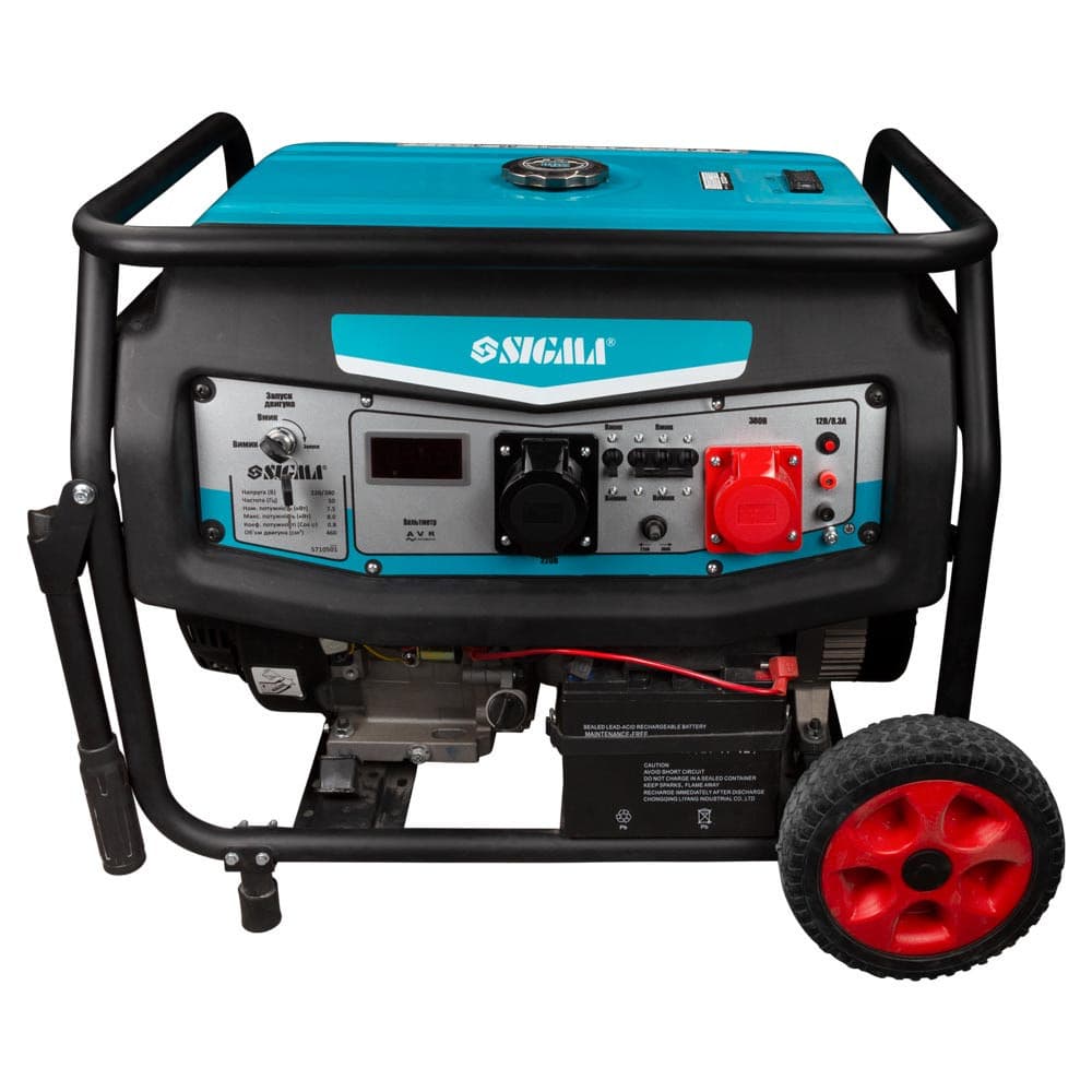 SIGMA Генератор бензиновий 220-380В 7.5/8.0кВт 4-х тактний (електро пуск)