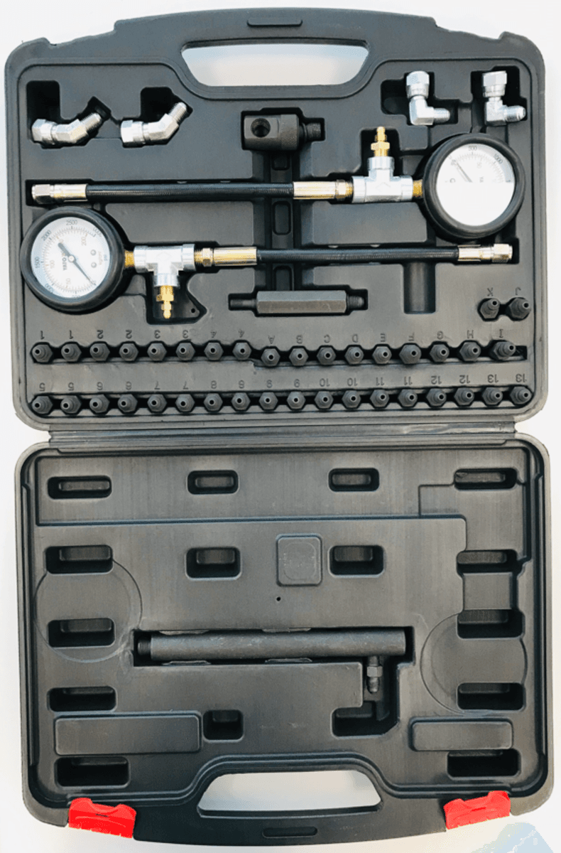 Компресометр до гальмівних систем авто YATO: 0-20 МПа, зі спорядженням, 46 елем + кейс [5]