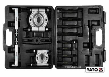 Знімач універсальний і 2 розділювачі YATO : діапаз.- 35-130 мм, до Ø≤ 60 і 75 мм, 14 шт + кейс [2]