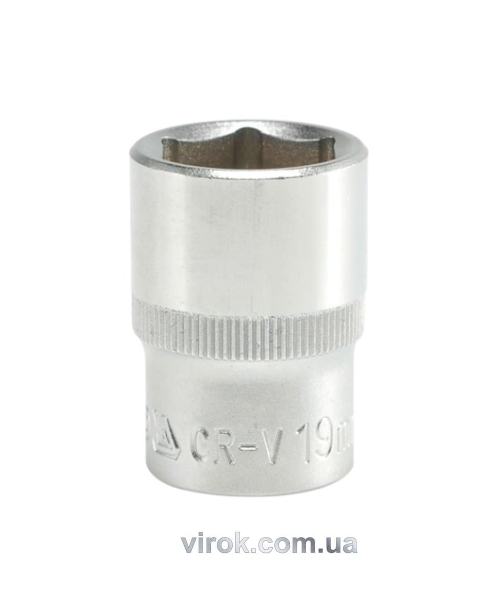 Головка торцева 6-гранна YATO : квадрат 1/2", М= 19 мм, L= 38 мм [12/120/240]