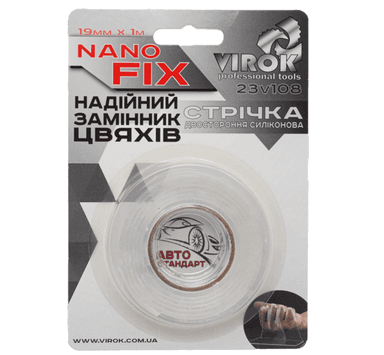 Стрічка 2-стороння силіконова VIROK Nano Fix: 19 мм х 1 м [30]