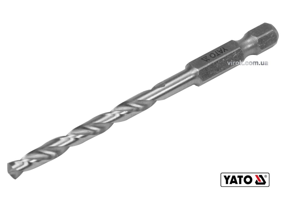 Свердло по металу YATO: HSS6542, Ø=4.5мм, HEX-1/4", l=80/47мм,для нержав.,конструкт.,легов.сталі(DW)