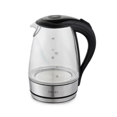 METEC Електрочайник EK-04GB 1.7л, 1850-2200Вт, корпус скло, чорний