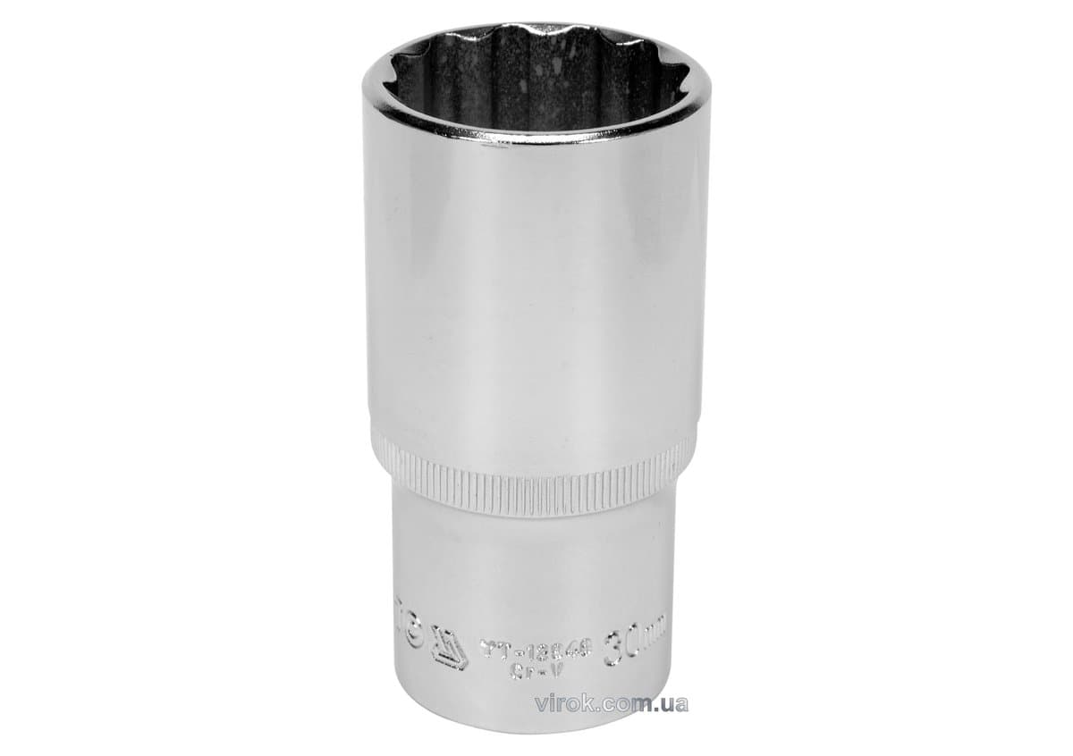 Головка торцева 12-гранна YATO : подовжена, квадрат 1/2", М= 30 мм, L= 77 мм [6/24/48]