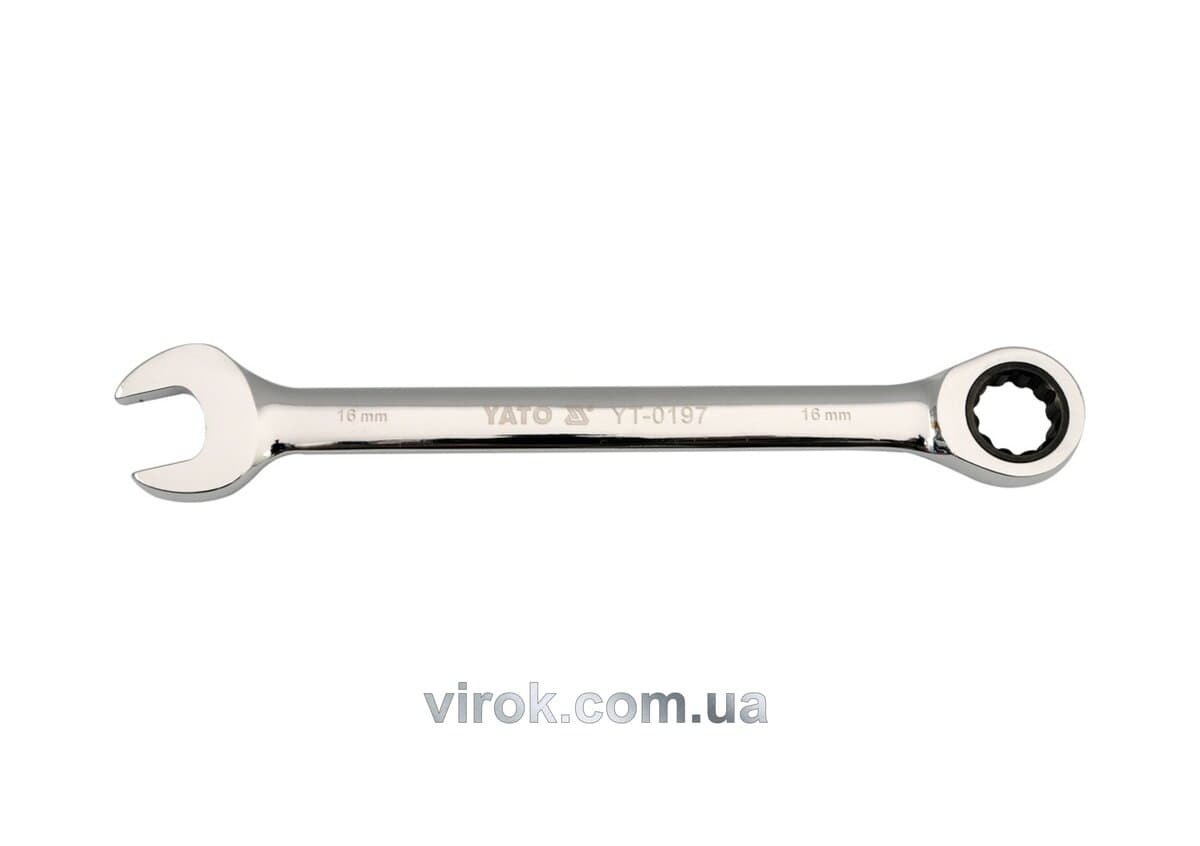 Ключ ріжково-накидний YATO з тріщаткою : CrV, М= 32 мм, L= 420 мм 72T [6/24]