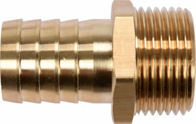 Штуцер для сполучення водяного насоса з шлангом латунний FLO "ялинка" FI 25- різьба М32 [10/80]