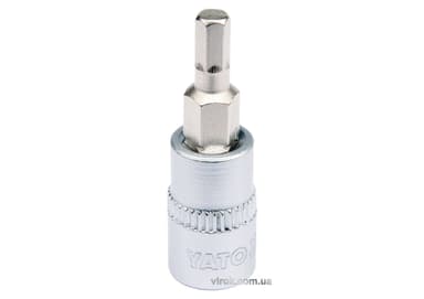 Головка торцева YATO квадрат 1/4". HEX M4, L= 37 мм [150/600]