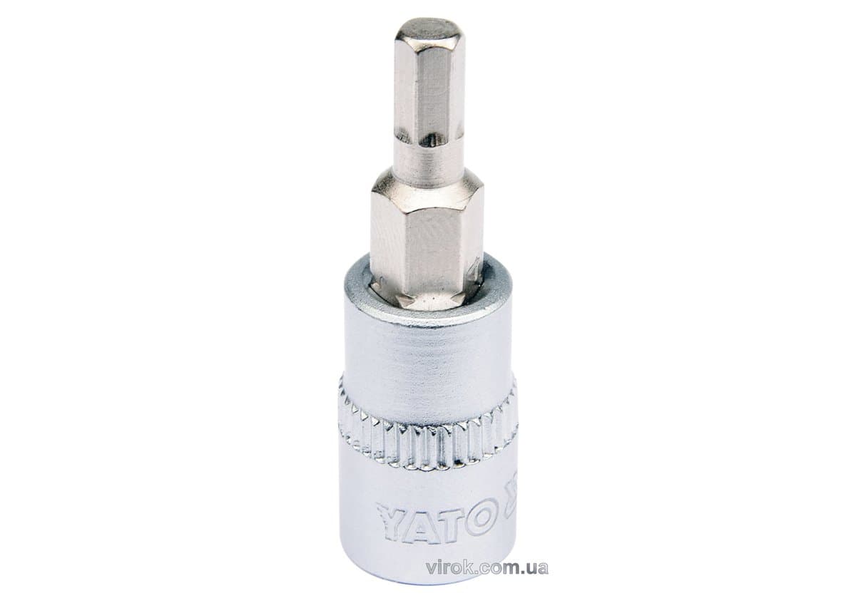 Головка торцева YATO квадрат 1/4". HEX M4, L= 37 мм [150/600]