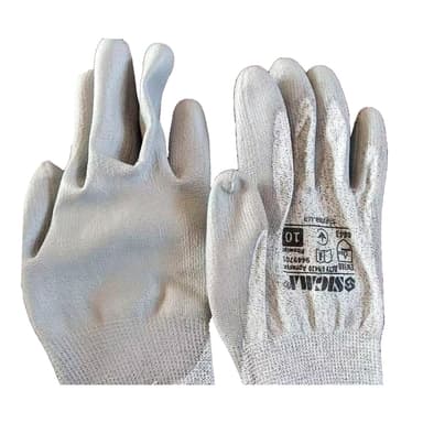 Рукавички трикотажні Антипоріз з частковим ПУ покриттям р10 (сірі-манжет) SIGMA (9449701)