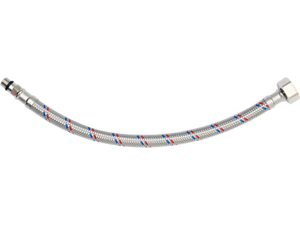 Шланг водопровідний з опліткою з нерж сталі FALA l= 300мм Ø= 8/12, з'єдн F-1/2" х M-M10x1- 17мм 1МПа