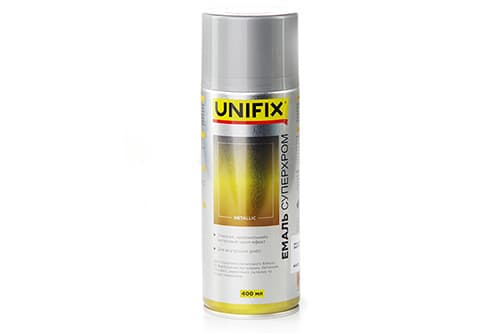 Емаль акрилова Суперхром з дзеркальним ефектом Срібло 400мл UNIFIX