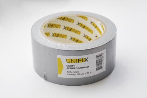 Стрічка клейка армована сіра 50мм*25м UNIFIX
