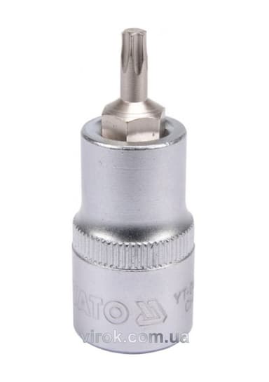 Головка торцева YATO квадрат 1/2 "TORX" Т25, L= 55 мм [40/240]