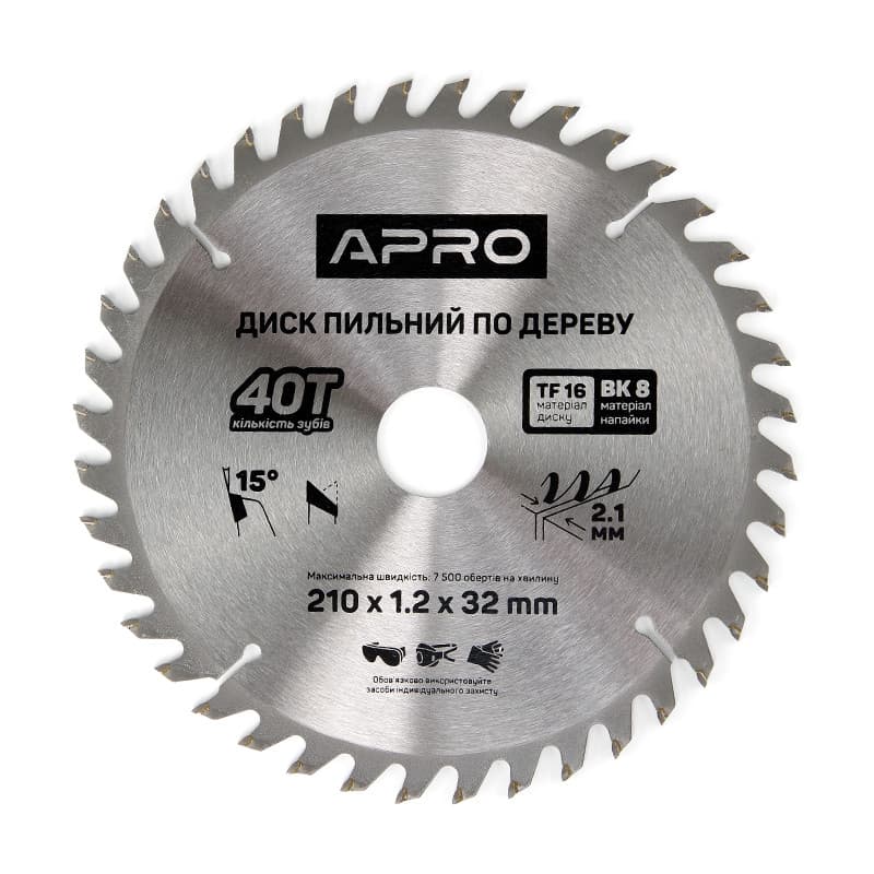Диск пильний по дереву 210х32(30)х40Т APRO
