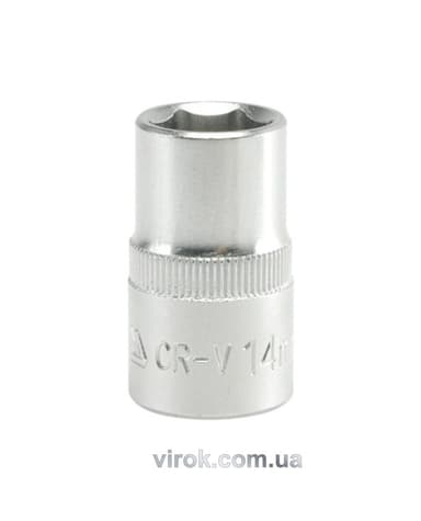 Головка торцева 6-гранна YATO : квадрат 1/2", М= 14 мм, L= 38 мм [12/120/240]