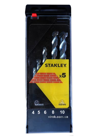 Набір свердл по цеглі STANLEY : Ø=4-10 мм, 5 шт.