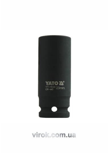 Головка торцева ударна 6-гранна YATO : подовжена, квадрат 1/2", М= 23 мм, L= 78 мм [15/60]